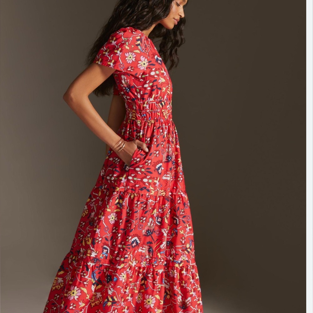 Somerset Anthropologie dress size M red